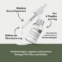 Laden Sie das Bild in den Galerie-Viewer, LipoVibes Omega-3 Tropfen (aus Algenöl) mit Schwarzkümmelöl