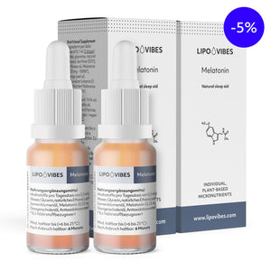 2 Flaschen liposomales LipoVibes Melatonin liposomale Tropfen in 10 ml Glasflasche