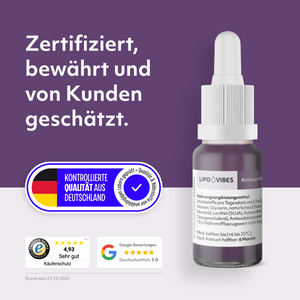 LipoVibes Astaxanthin Tropfen - Antioxidans aus Rotalgen