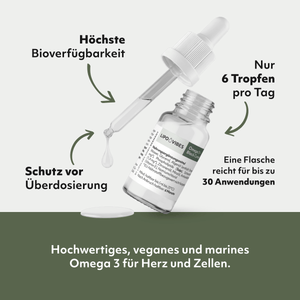 LipoVibes Omega-3 Tropfen (aus Algenöl) mit Schwarzkümmelöl