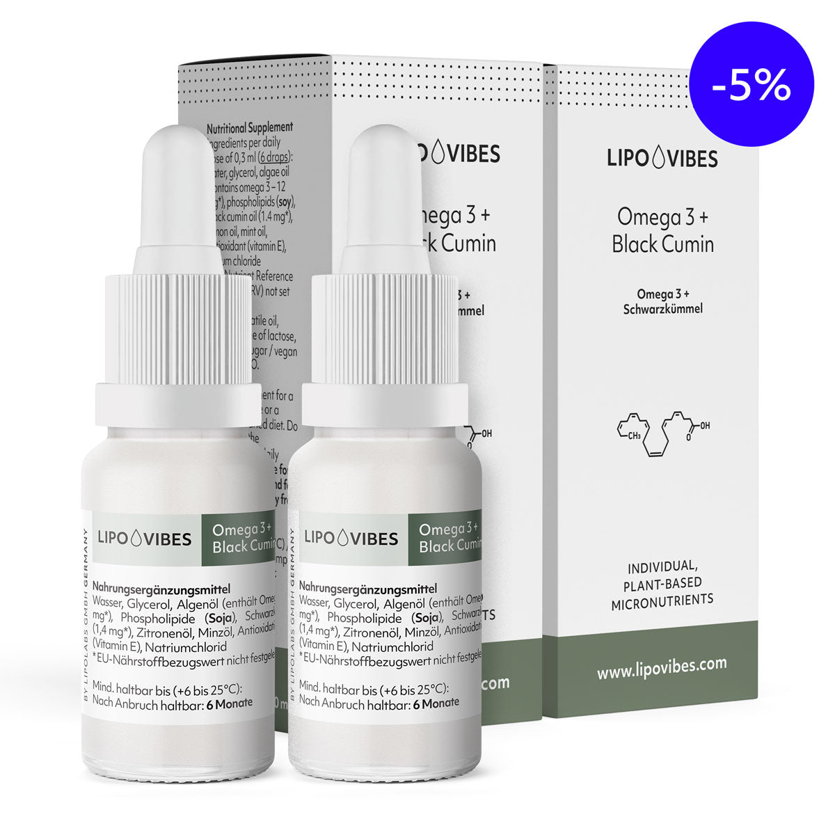 LipoVibes Omega 3 mit Schwarzkümmelöl Vorteilspack